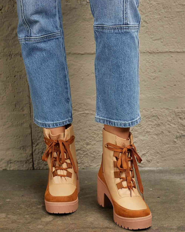 East Lion Corp Lace Up Lug Booties