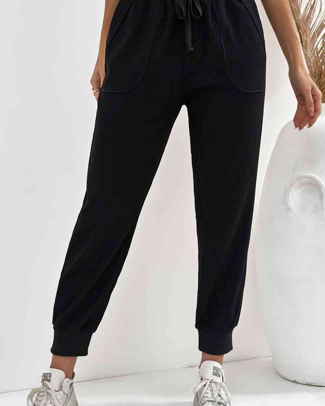 Drawstring Elastic Waist Pocket Joggers