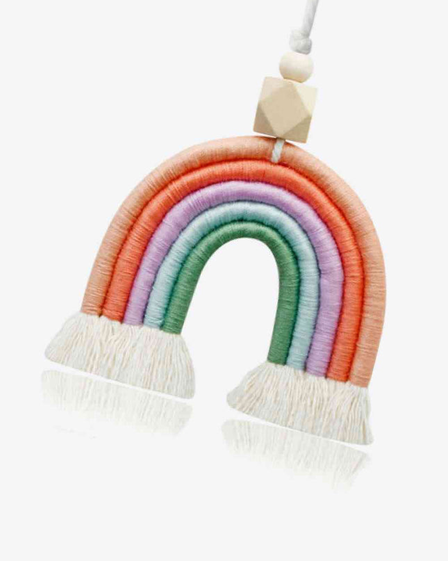 Rainbow Fringed Keychain
