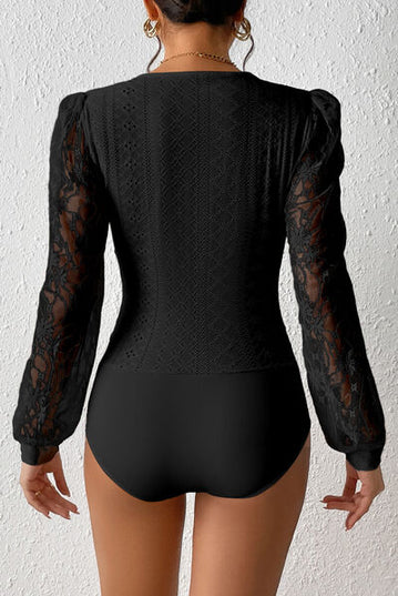 Eyelet Lace Detail Bodysuit