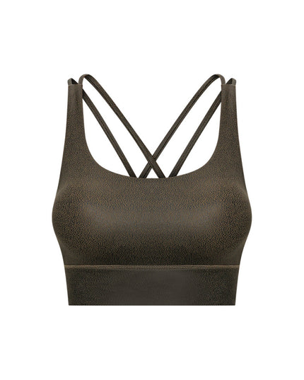 Crisscross Strappy Back Sports Bra
