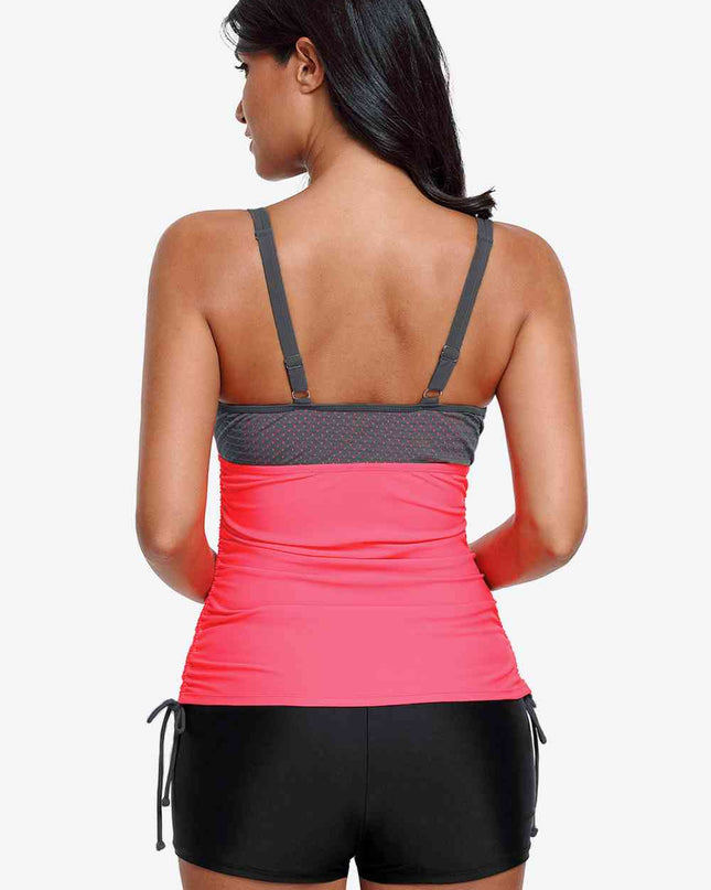 Contrast Sweetheart Neck Swim Cami