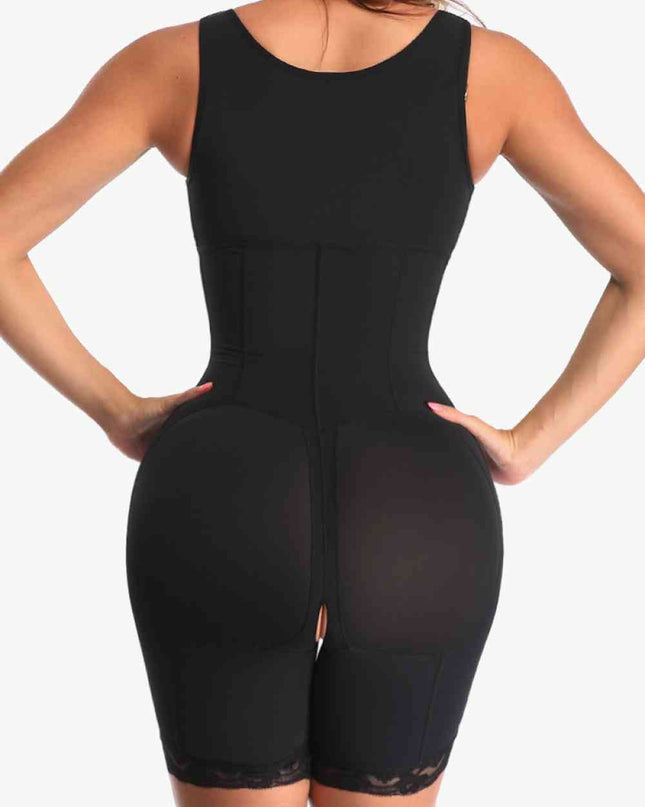 Full Size Zip-Up Lace Detail Shapewear