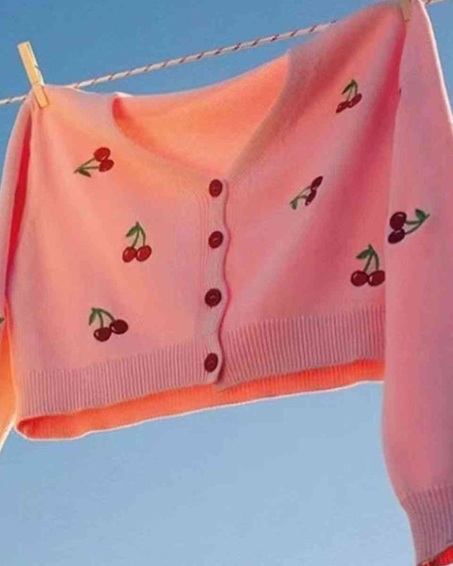 Cherry Button Down Cardigan