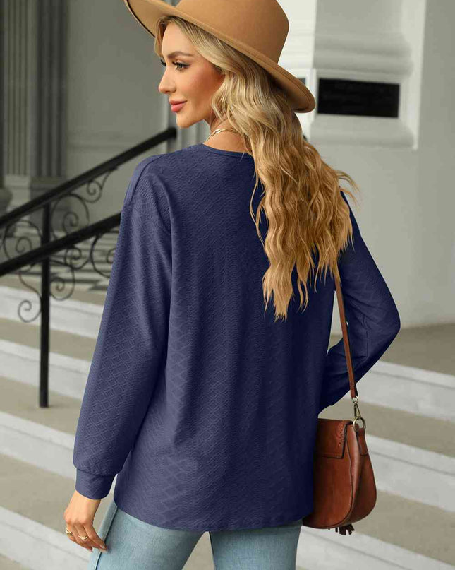 V-Neck Long Sleeve Blouse