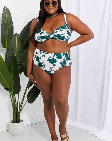 Marina West Swim Take A Dip Twist High-Rise Bikini in Forest