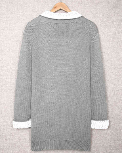 Open Front Pocketed Longline Cardigan