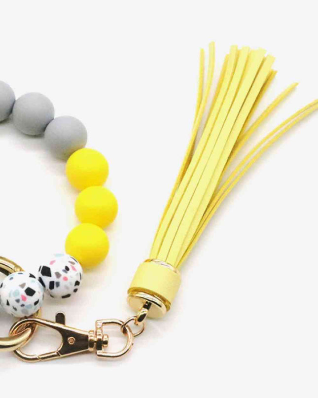 Assorted 2-Pack Multicolored Beaded Tassel Keychain