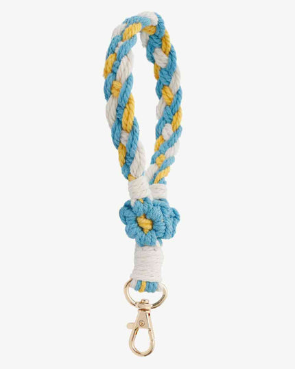 Floral Braided Wristlet Key Chain