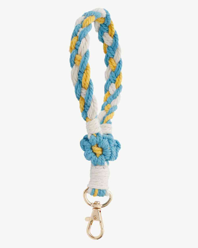 Floral Braided Wristlet Key Chain