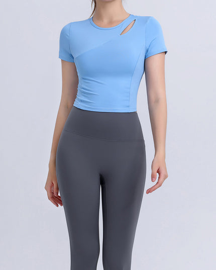 Round Neck Short Sleeve Active Top