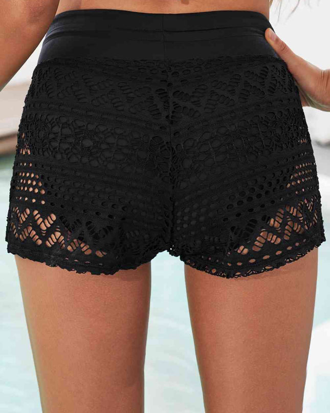 Full Size Drawstring Waist Swim Shorts