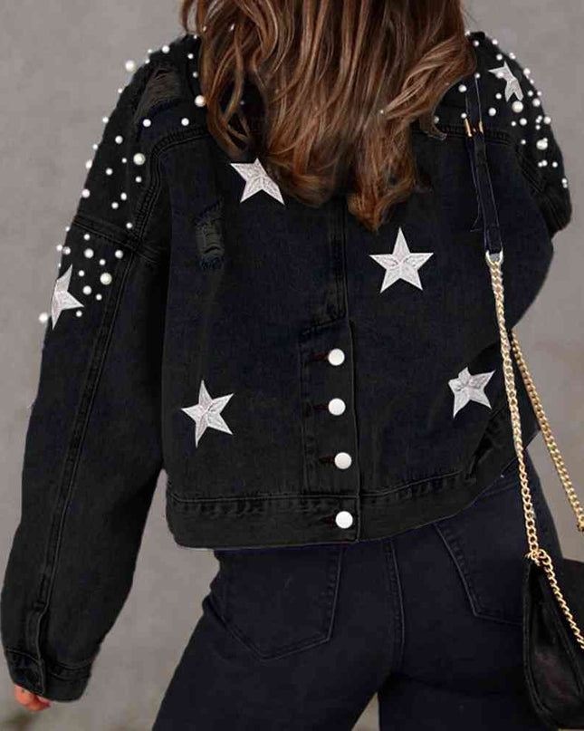 Bead Detail Denim Jacket