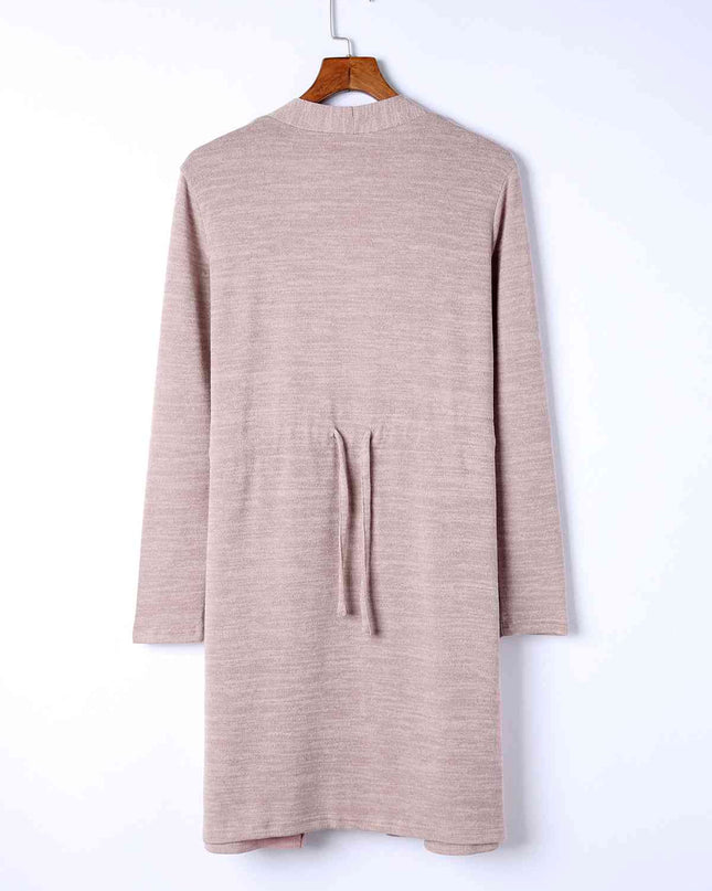 Long Sleeve Open Front Cardigan with Pocket