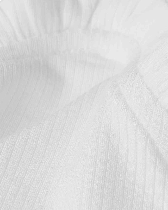 Ribbed Ruffle Trim Sleeveless Bodysuit
