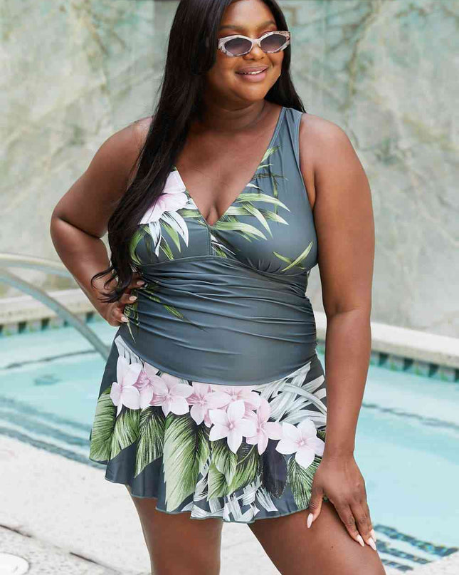Marina West Swim Full Size Clear Waters Swim Dress in Aloha Forest