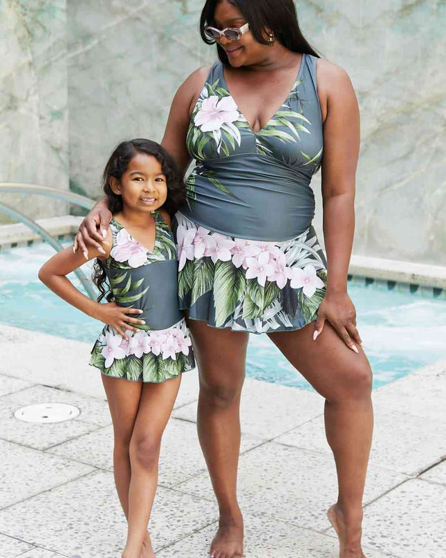 Marina West Swim Full Size Clear Waters Swim Dress in Aloha Forest