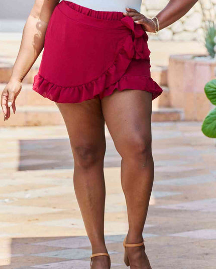 GeeGee Remember Me Plus Size Ruffled Hem Skort