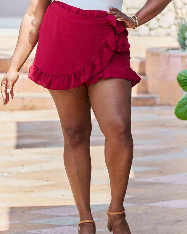 GeeGee Remember Me Plus Size Ruffled Hem Skort