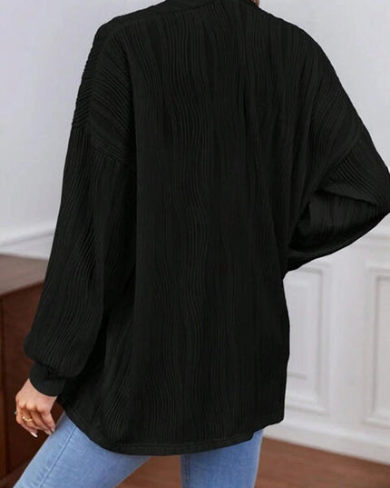 Open Front Lantern Sleeve Cardigan
