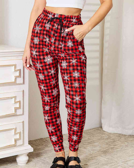 Leggings Depot Full Size Holiday Snowflake Print Joggers