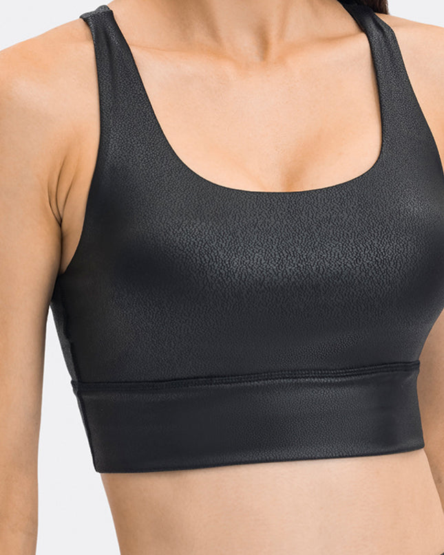 Crisscross Strappy Back Sports Bra