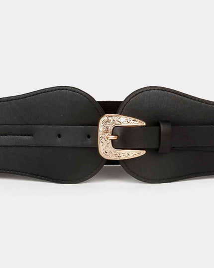 Wide Elastic Belt with Alloy Buckle