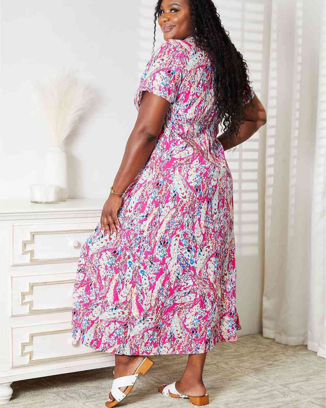 Double Take Multicolored V-Neck Maxi Dress