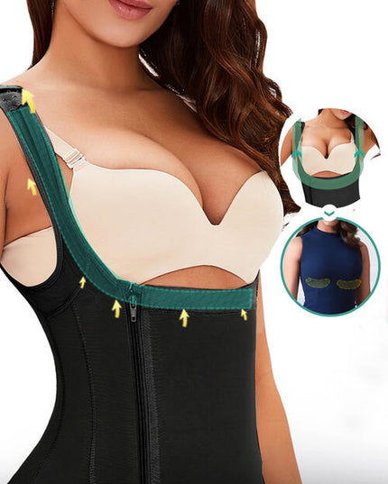 Full Size Side Zip Up Wide Strap Shapewear