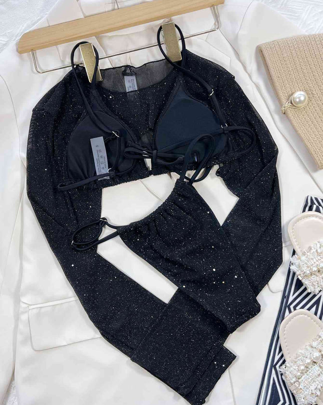 Glitter Three-Piece Swim Set