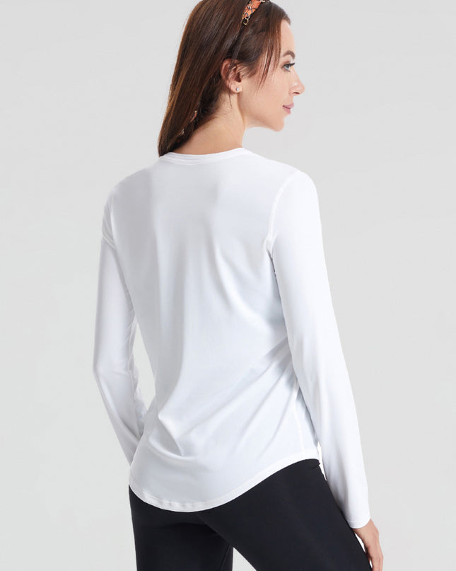 Round Neck Long Sleeve Sports Top