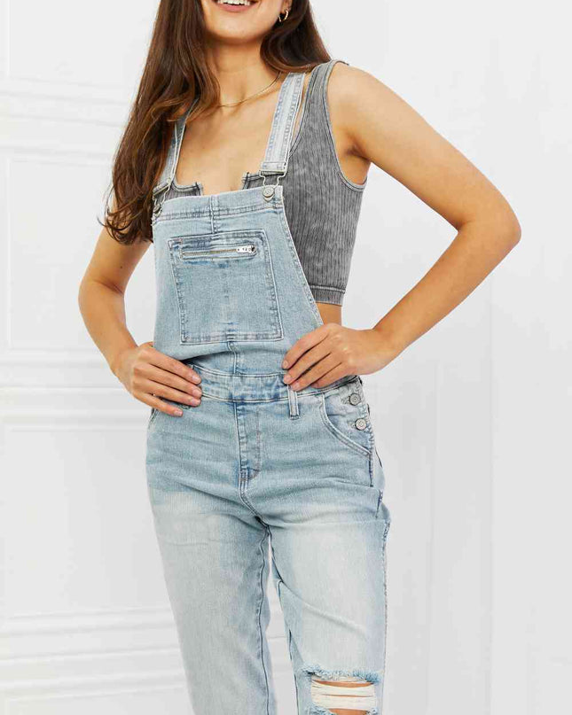 Judy Blue Melina Full Size Distressed Straight Leg Overalls