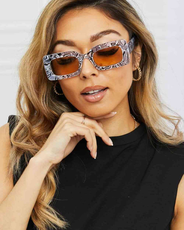 Tortoiseshell Rectangle Polycarbonate Sunglasses