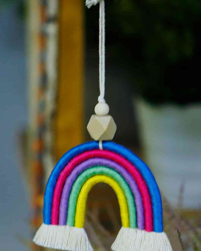 Rainbow Fringed Keychain