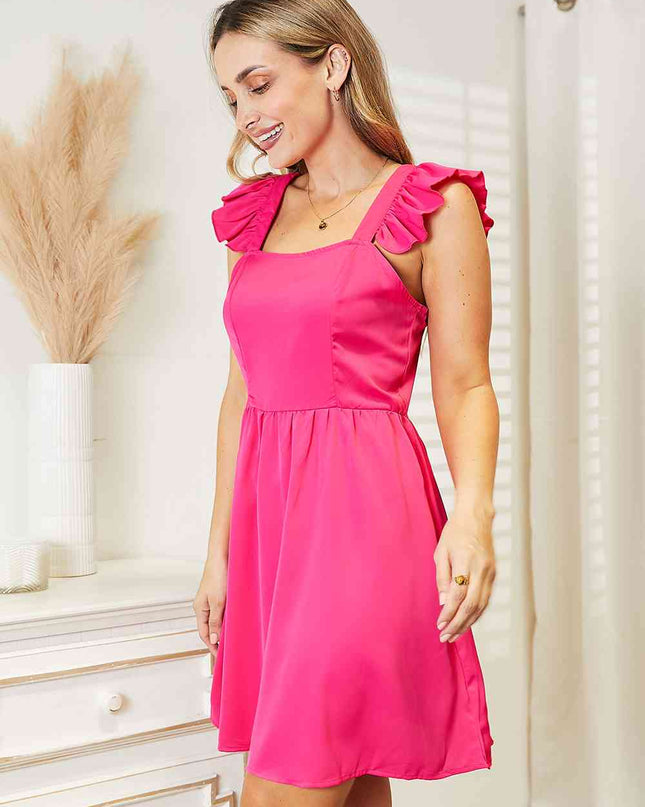 Double Take Ruffled Square Neck Dress