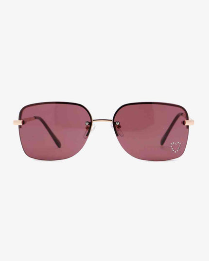 Rhinestone Heart Metal Frame Sunglasses