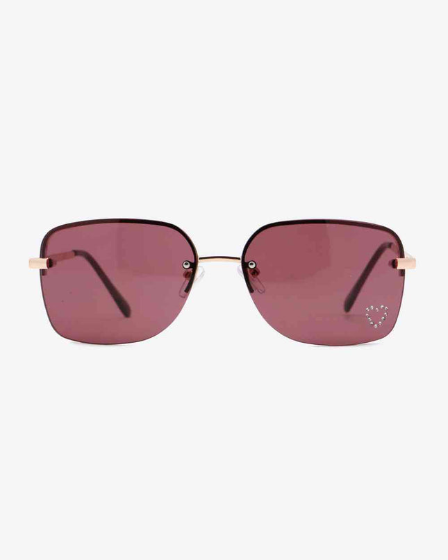 Rhinestone Heart Metal Frame Sunglasses