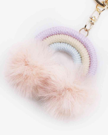 Assorted 4-Pack Rainbow Pom Pom Keychain
