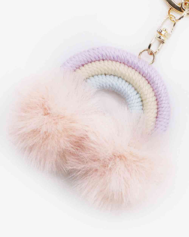 Assorted 4-Pack Rainbow Pom Pom Keychain