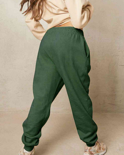 Simply Love Simply Love Full Size Drawstring Flower Graphic Long Sweatpants