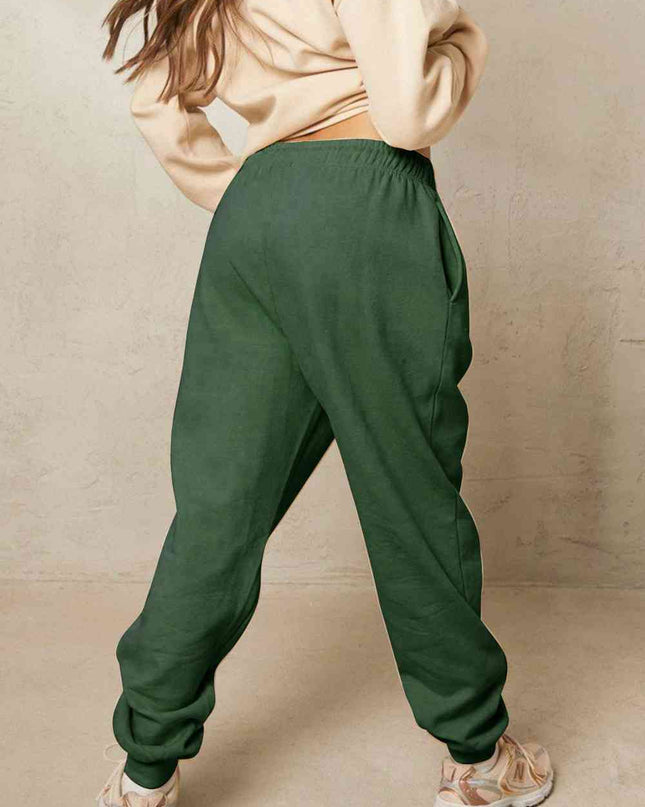 Simply Love Simply Love Full Size Drawstring Flower Graphic Long Sweatpants