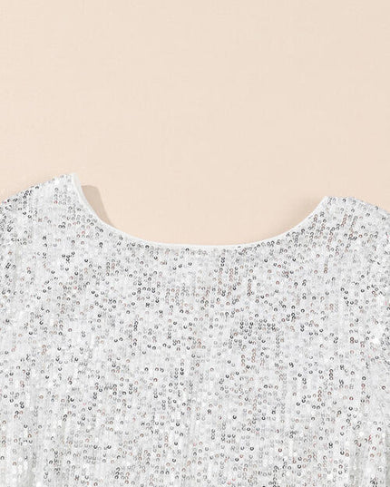 Sequin Tie Front T-Shirt Dress