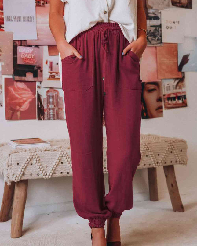 Tied Long Joggers with Pockets