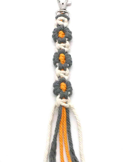 Assorted 4-Pack Hand-Woven Flower Keychain