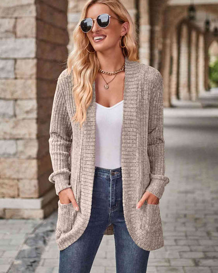 Open Front Cardigan with Pockets