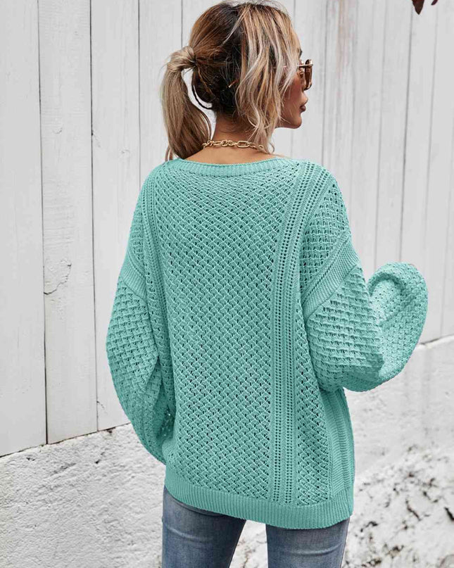 V-Neck Dropped Shoulder Sweater
