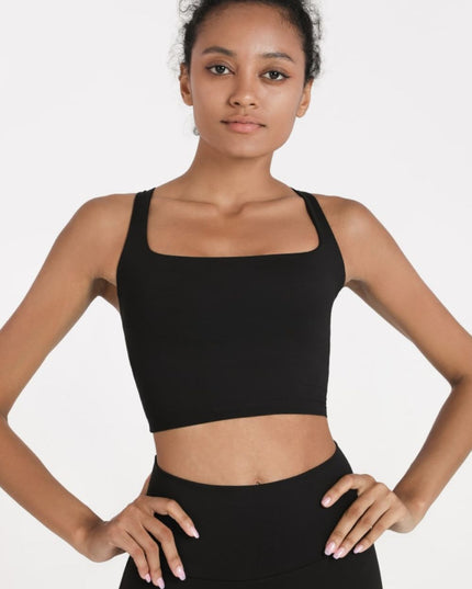 Crisscross Open Back Cropped Sports Cami