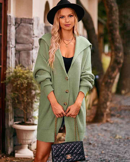 Dropped Shoulder Long Sleeve Cardigan