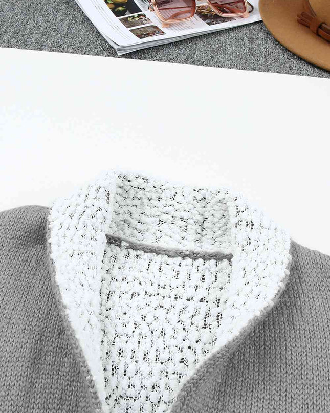 Open Front Pocketed Longline Cardigan