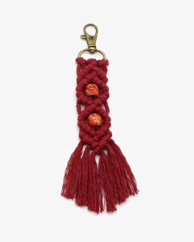 Assorted 4-Pack Handmade Macrame Fringe Keychain